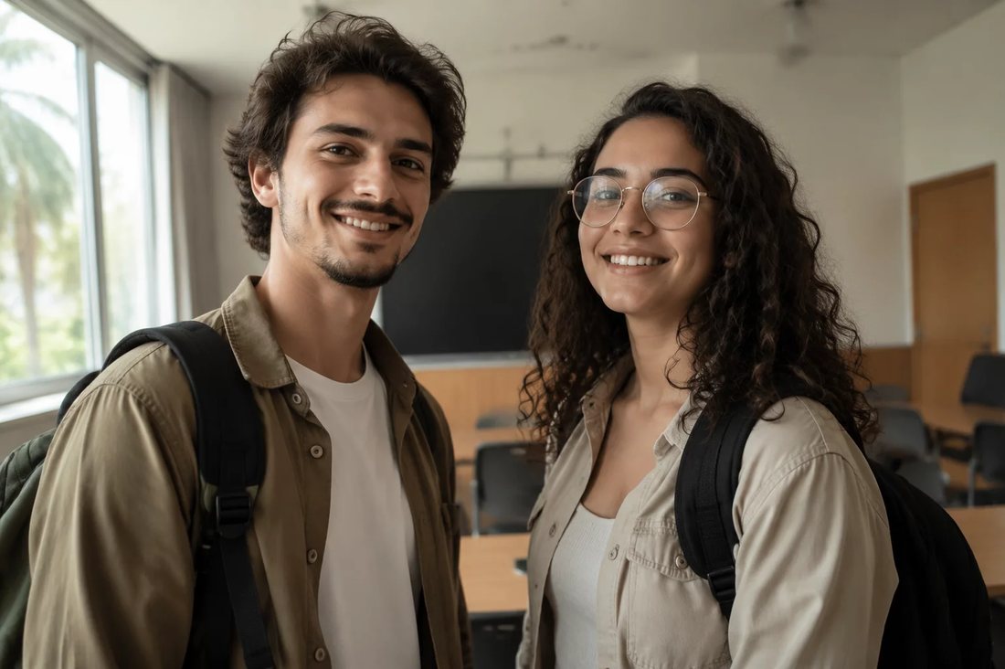 Grupo reduzido em volta de uma mesa comprida lendo teses impressas